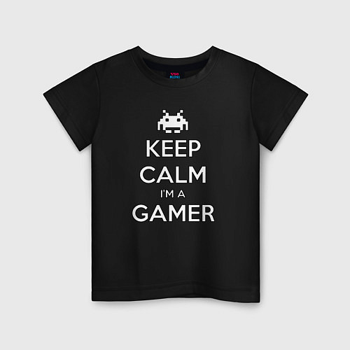 Детская футболка Keep Calm im a Gamer / Черный – фото 1