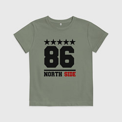Футболка хлопковая детская 86 north side, цвет: авокадо