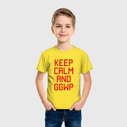 Футболка хлопковая детская Keep Calm & GGWP, цвет: желтый — фото 2