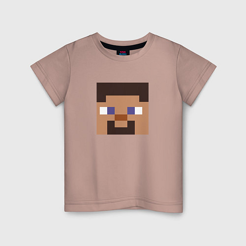 Детская футболка Minecraft: Man Face / Пыльно-розовый – фото 1