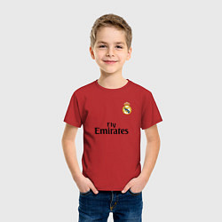 Футболка хлопковая детская Real Madrid: Fly Emirates, цвет: красный — фото 2
