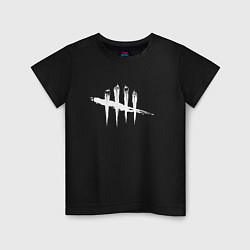 Футболка хлопковая детская Dead by Daylight White Logo, цвет: черный