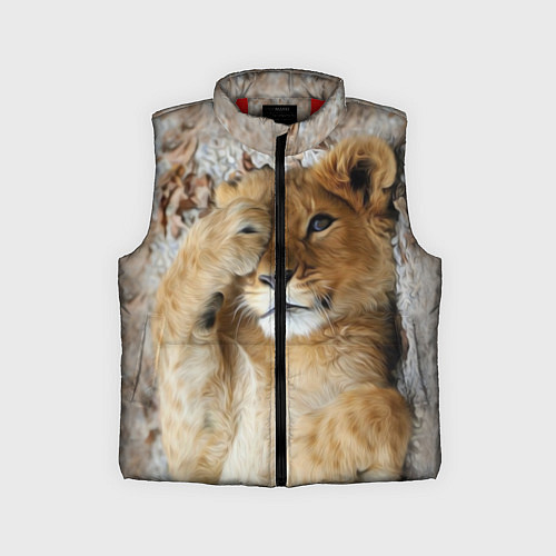 Детский жилет Львенок / 3D-Красный – фото 1