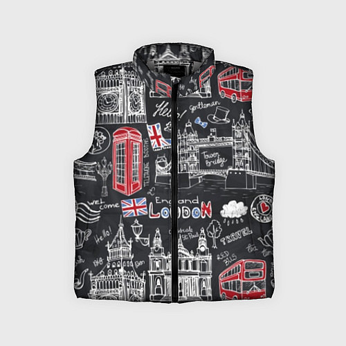 Детский жилет Привет Лондон / 3D-Светло-серый – фото 1