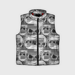 Детский жилет Серые черепа - растр, цвет: 3D-красный