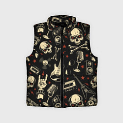 Детский жилет Гранж с черепами, цвет: 3D-черный