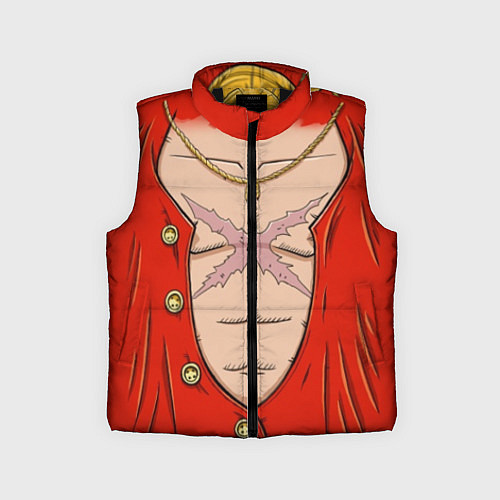 Детский жилет One Piece грудь Луффи со шляпой для косплея / 3D-Черный – фото 1