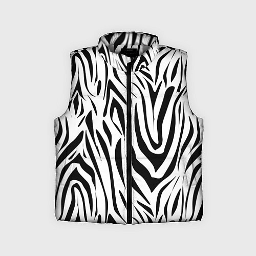 Детский жилет Черно-белая зебра / 3D-Светло-серый – фото 1