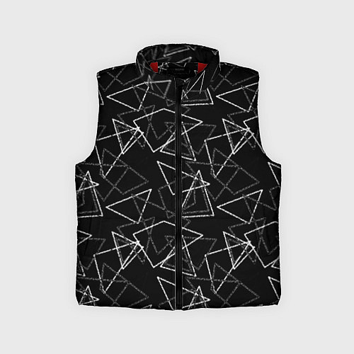 Детский жилет Черно-белый геометрический / 3D-Красный – фото 1