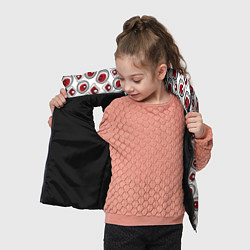 Детский жилет Красно черный узор на белом, цвет: 3D-черный — фото 2
