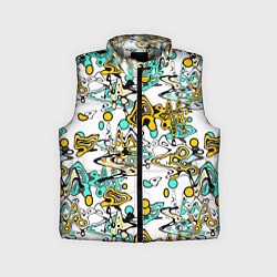 Детский жилет Абстрактный современный узор в стиле граффити, цвет: 3D-светло-серый
