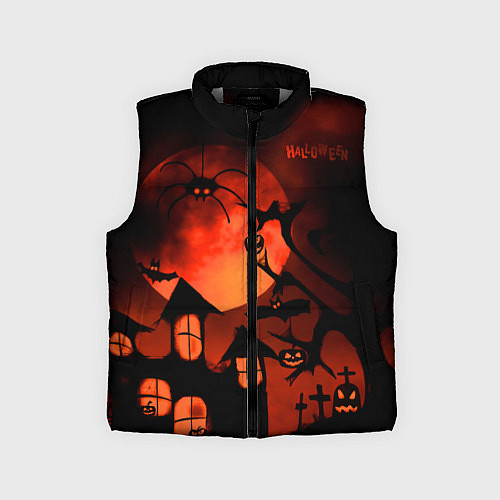 Детский жилет Красная луна на Хэллоуин / 3D-Светло-серый – фото 1