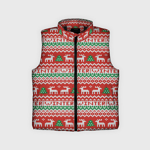 Детский жилет Deer Christmas Pattern / 3D-Черный – фото 1