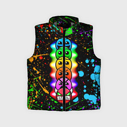 Детский жилет Geometry Dash: Splashes of Paint, цвет: 3D-светло-серый
