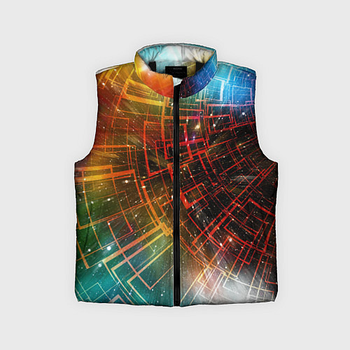Детский жилет Portal - Neon Space - туннель из энергетических па / 3D-Черный – фото 1