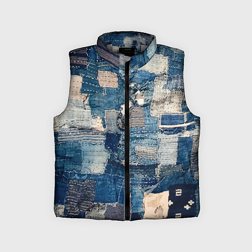 Детский жилет Patchwork Jeans Осень Зима 2023 / 3D-Светло-серый – фото 1