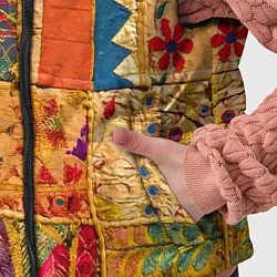 Детский жилет Пэчворк Лоскутное одеяло Patchwork Quilt, цвет: 3D-светло-серый — фото 2