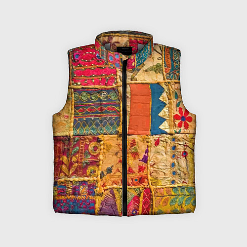 Детский жилет Пэчворк Лоскутное одеяло Patchwork Quilt / 3D-Светло-серый – фото 1