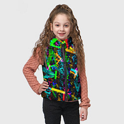 Детский жилет Падающие буквы - ТЕКСТУРА, цвет: 3D-черный — фото 2