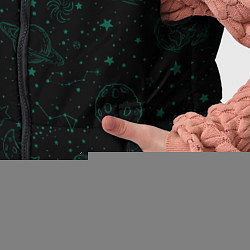 Детский жилет Черный паттерн космические объекты, цвет: 3D-красный — фото 2