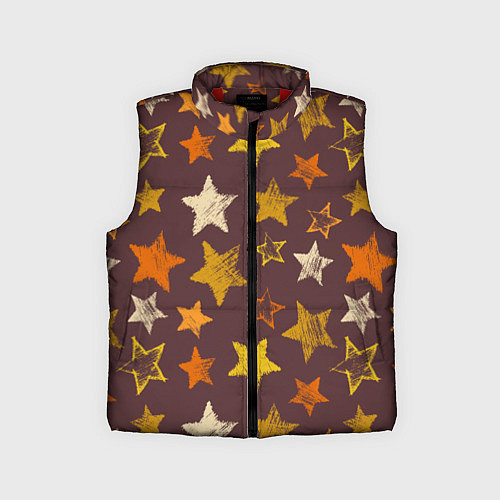 Детский жилет Звездное коричневое небо / 3D-Красный – фото 1