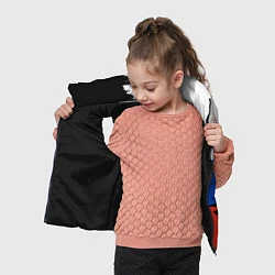 Детский жилет Российский триколор на темном фоне, цвет: 3D-черный — фото 2