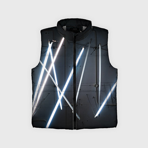 Детский жилет Неоновые лампы во тьме - Голубой / 3D-Светло-серый – фото 1