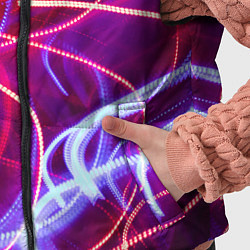 Детский жилет Неоновые линии и фонари - Красный, цвет: 3D-черный — фото 2