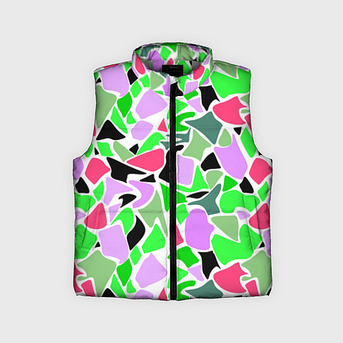 Детский жилет Abstract pattern green pink spots / 3D-Светло-серый – фото 1