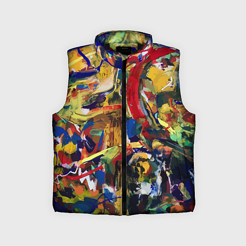 Детский жилет Смелые экспрессивные мазки краски / 3D-Черный – фото 1