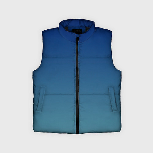 Детский жилет Текстурированный сине-бирюзовый градиент / 3D-Черный – фото 1