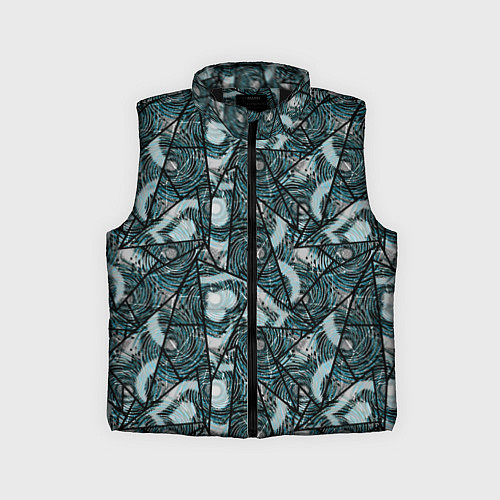 Детский жилет Гранжевый абстрактный узор на темно сером фоне / 3D-Черный – фото 1