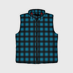 Детский жилет Black and blue plaid