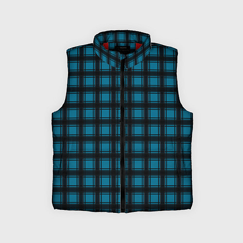 Детский жилет Black and blue plaid / 3D-Красный – фото 1