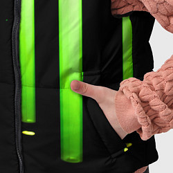 Детский жилет Абстрактные неоновые колбы с кислотой - Зелёный, цвет: 3D-светло-серый — фото 2