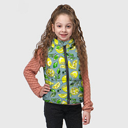 Детский жилет Порезанные лимоны - паттерн, цвет: 3D-светло-серый — фото 2