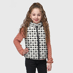 Детский жилет Черные и серые сердечки, цвет: 3D-светло-серый — фото 2