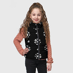 Детский жилет Серые сердца на черном фоне, цвет: 3D-светло-серый — фото 2