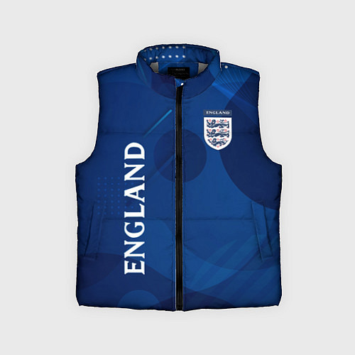 Детский жилет Сборная Англии Синяя Абстракция / 3D-Светло-серый – фото 1