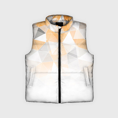 Детский жилет Однотонный белый и желто-серый геометрический / 3D-Светло-серый – фото 1