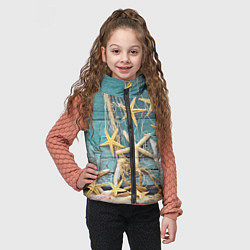 Детский жилет Натюрморт из сети, морских звёзд и ракушек - лето, цвет: 3D-черный — фото 2