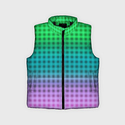 Детский жилет Gradient lilac green plaid