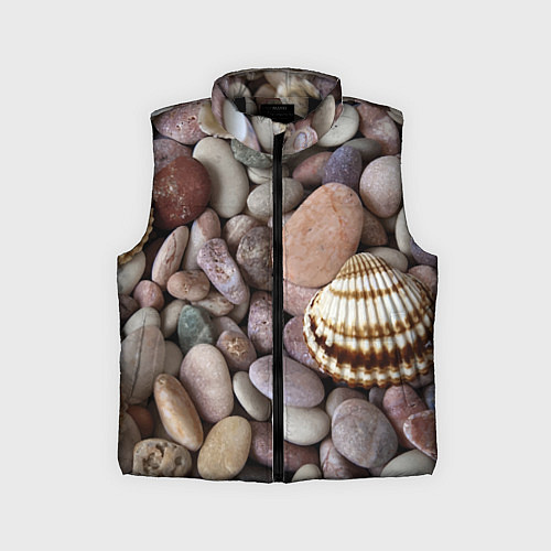 Детский жилет Морские камни и ракушки / 3D-Черный – фото 1