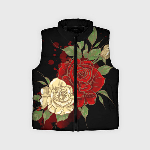 Детский жилет Прекрасные розы / 3D-Черный – фото 1