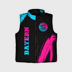 Детский жилет Bayern - neon gradient: надпись, символ, цвет: 3D-черный