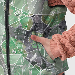 Детский жилет Зеленые цветы на сером мраморном фоне, цвет: 3D-черный — фото 2