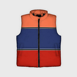 Детский жилет Combined pattern striped orange red blue