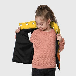 Детский жилет Оранжевое кимоно с треугольниками - Зеницу клинок, цвет: 3D-черный — фото 2