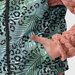 Детский жилет Листья пальмы на леопардовом серо - зеленом фоне, цвет: 3D-светло-серый — фото 2