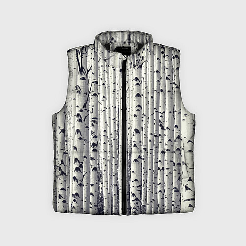 Детский жилет Русские берёзки - роща / 3D-Черный – фото 1